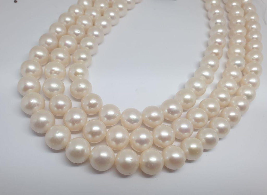 1 5" Fresh Water Pearl Round Beads 10-11mm.-Strand 40cm-FWP