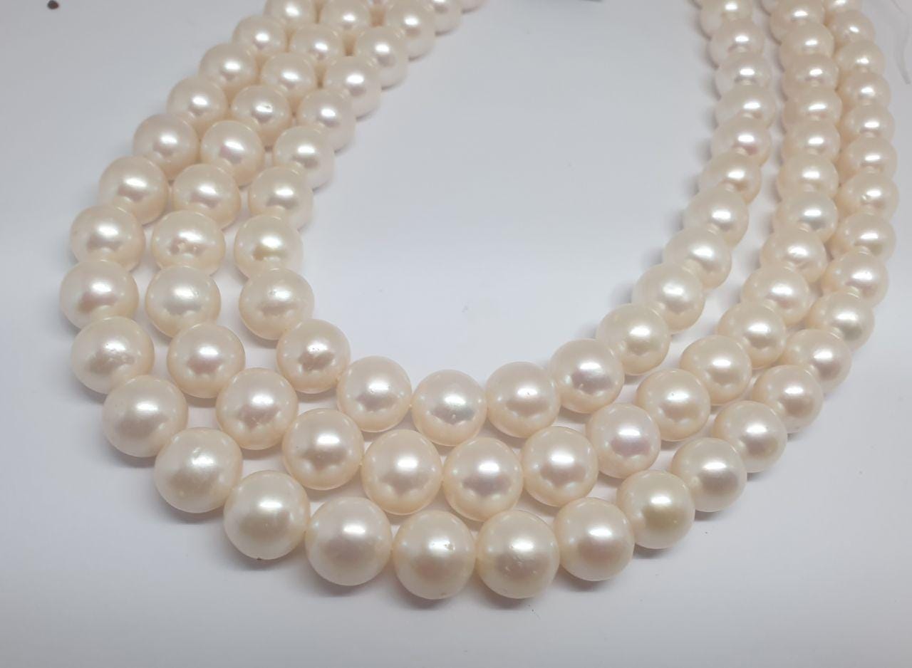 1 5" Fresh Water Pearl Round Beads 10-11mm.-Strand 40cm-FWP