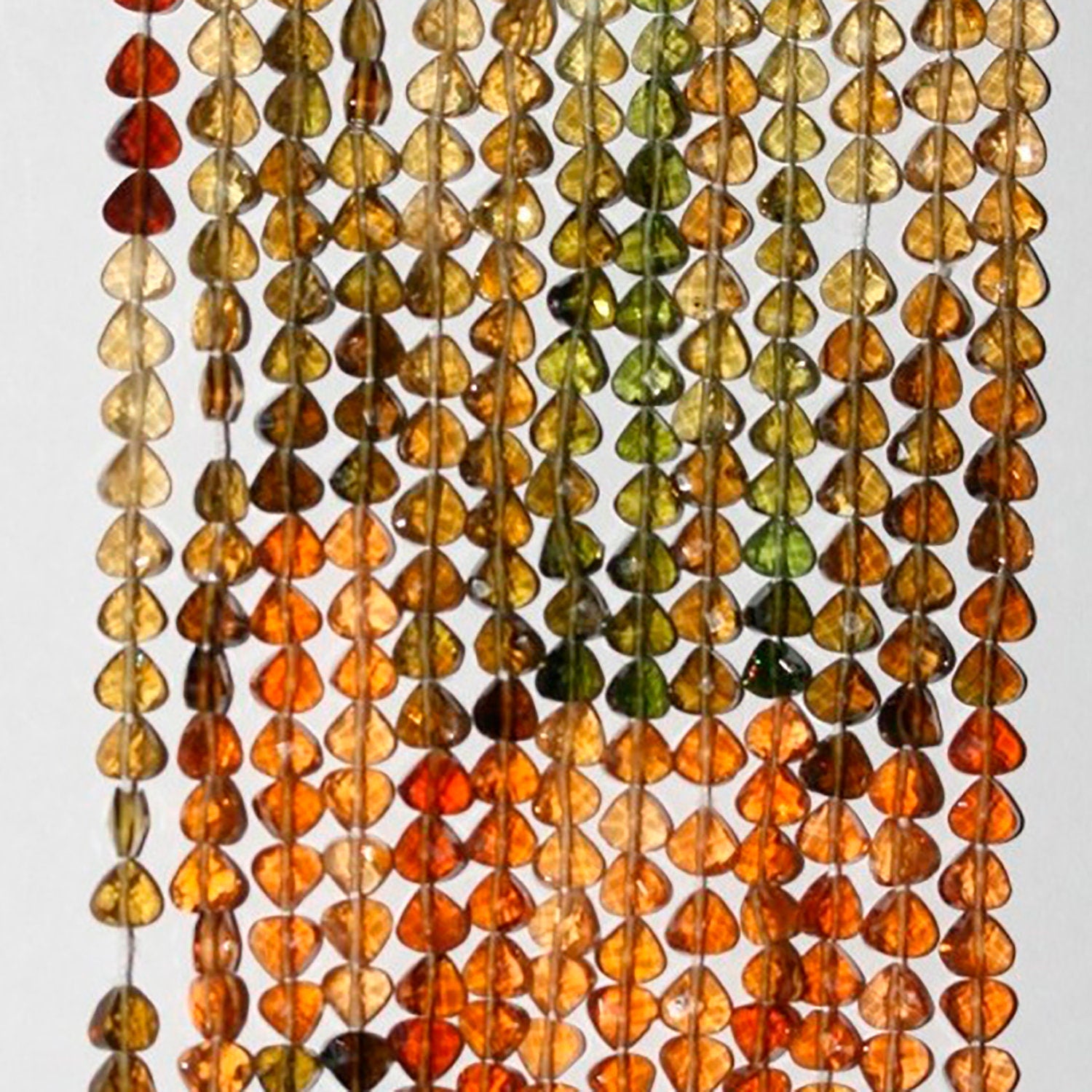 13.5" St Petro Tourmaline Faceted Drop 3-3.5mm.-Strand 35mm.