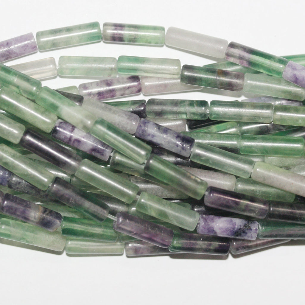 Cuentas de fluorita lisas de 16" (13 x 4 mm). Hilo de 40 cm aprox.