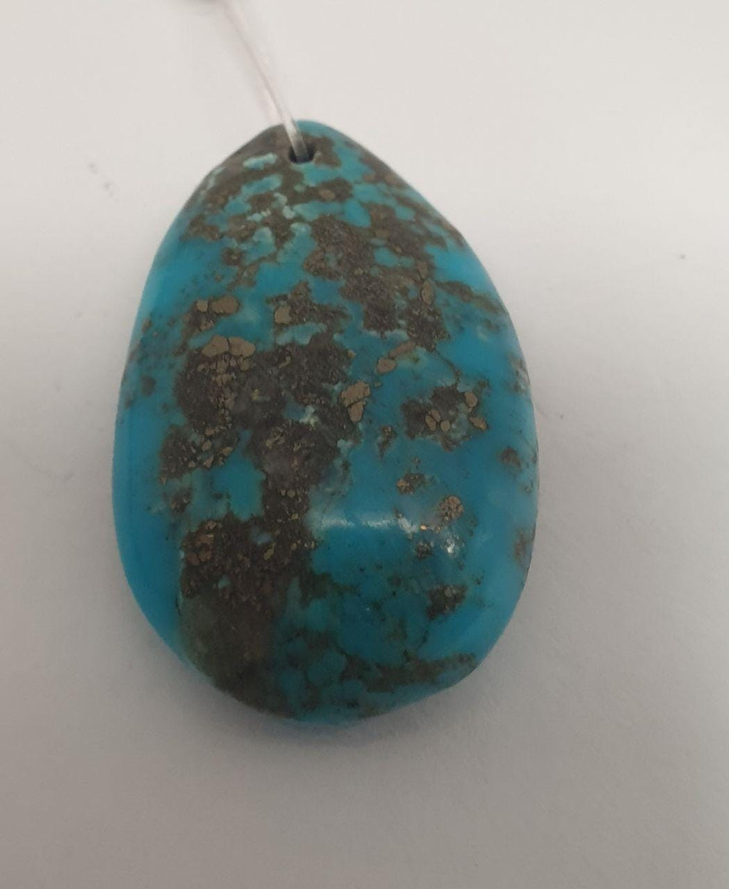 1 PC Natural Hubei  Turquoise Drop  Pendant 26x10mm. Approx.-Natural Turquoise