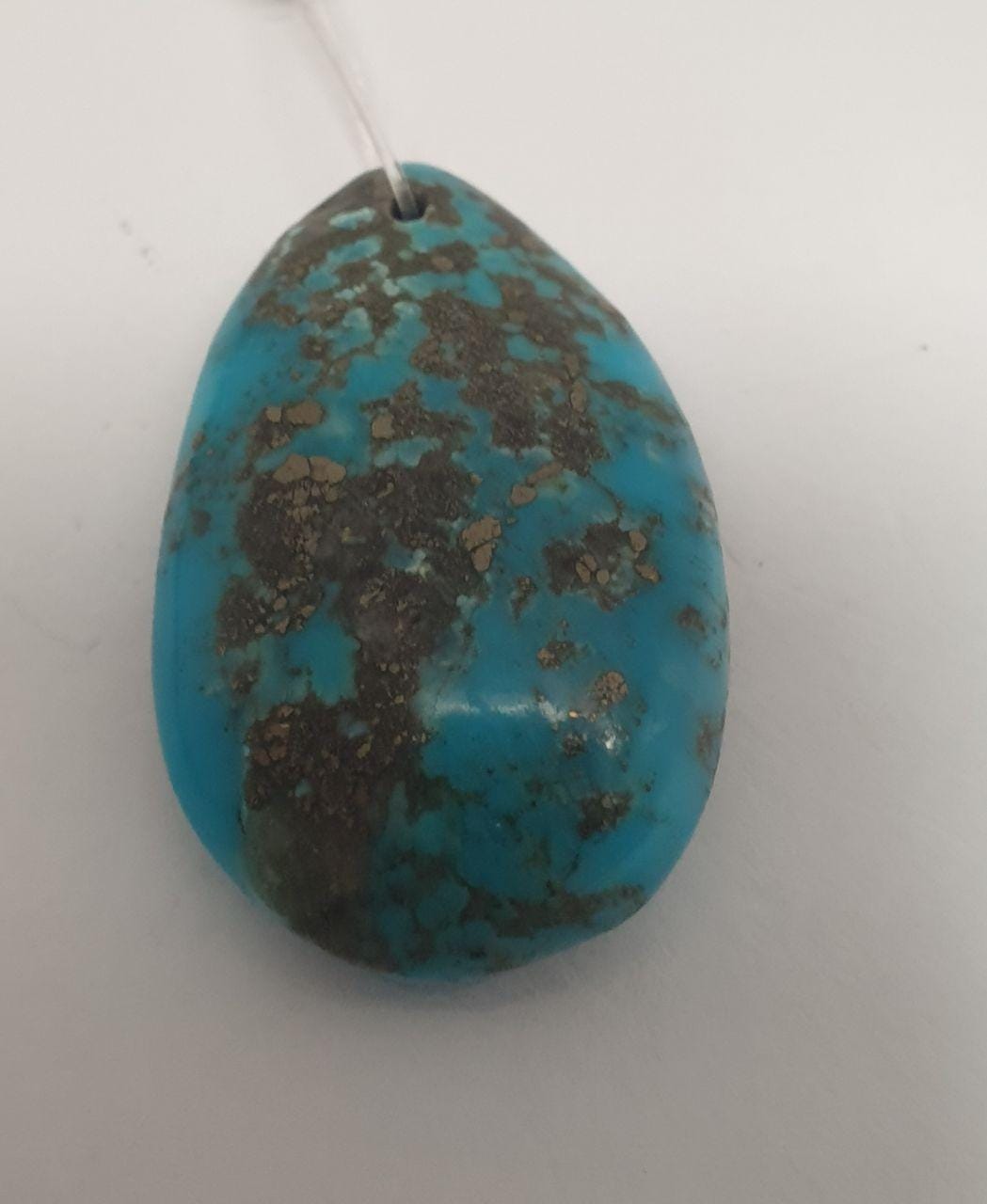 1 PC Natural Hubei  Turquoise Drop  Pendant 26x10mm. Approx.-Natural Turquoise