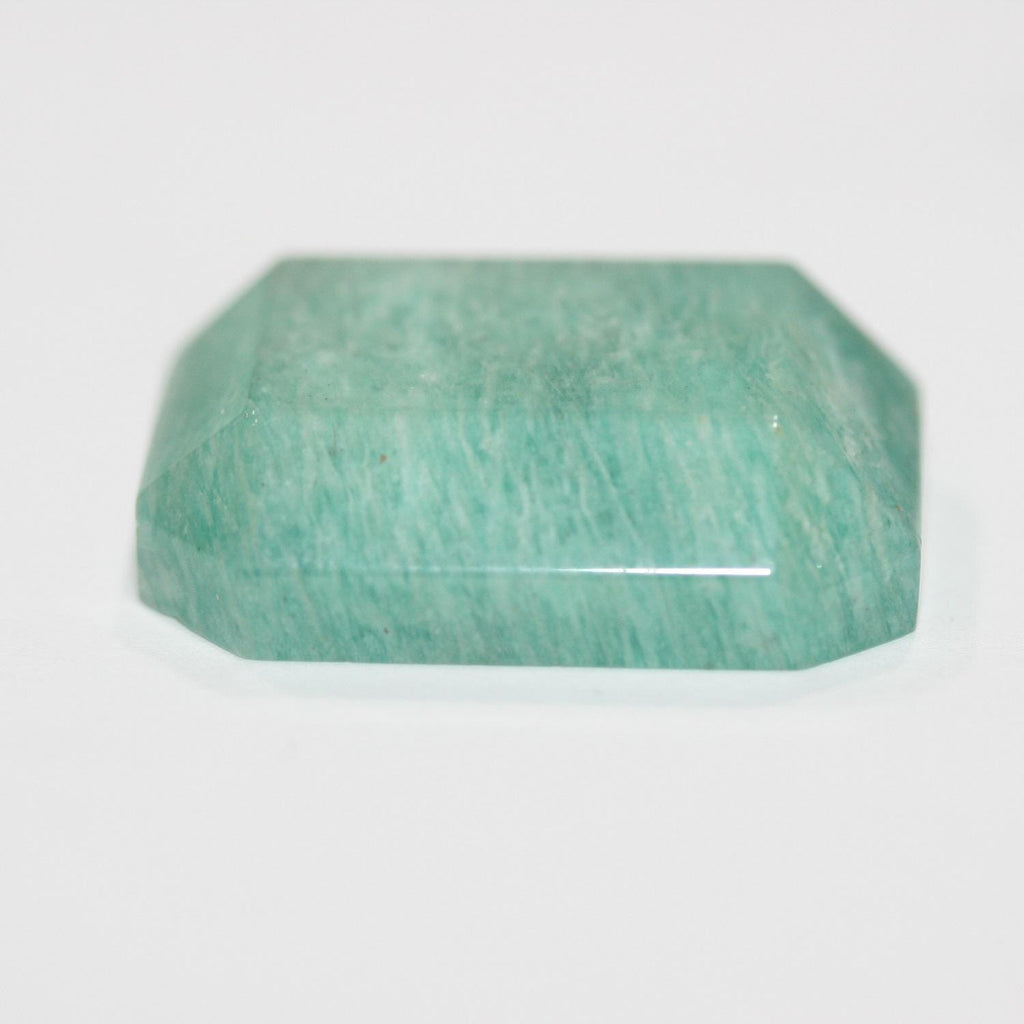 1 Pcs Amazonite Rectangle Faceted Octagon Cabochon 29x22mm Approx.  (1pcs).  Flat Back. Without Cullet