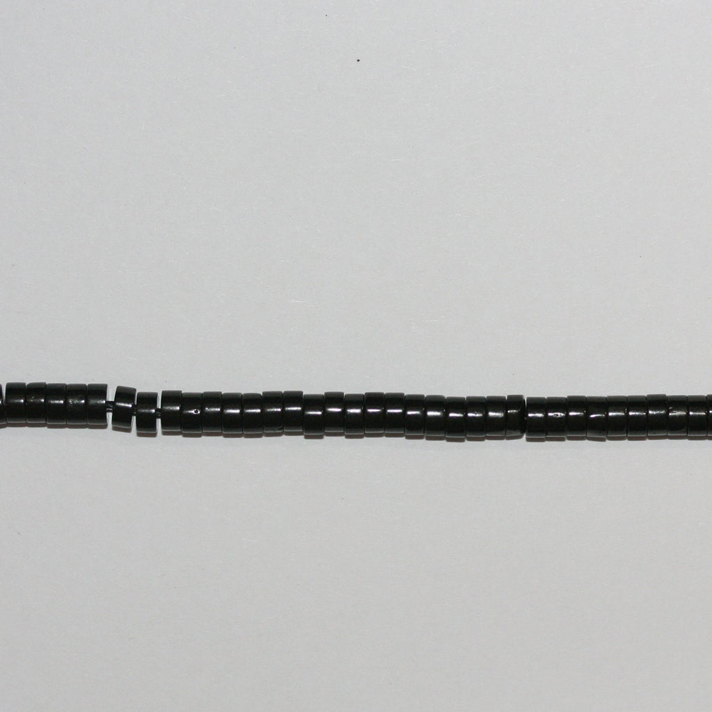 Perles disques lisses St Jet 15" 4x2mm.-Bande 39cm.