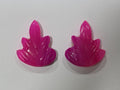 1 Matching Pair Fuchsia Agate Leaf (2 Pieces ) 23x18mm