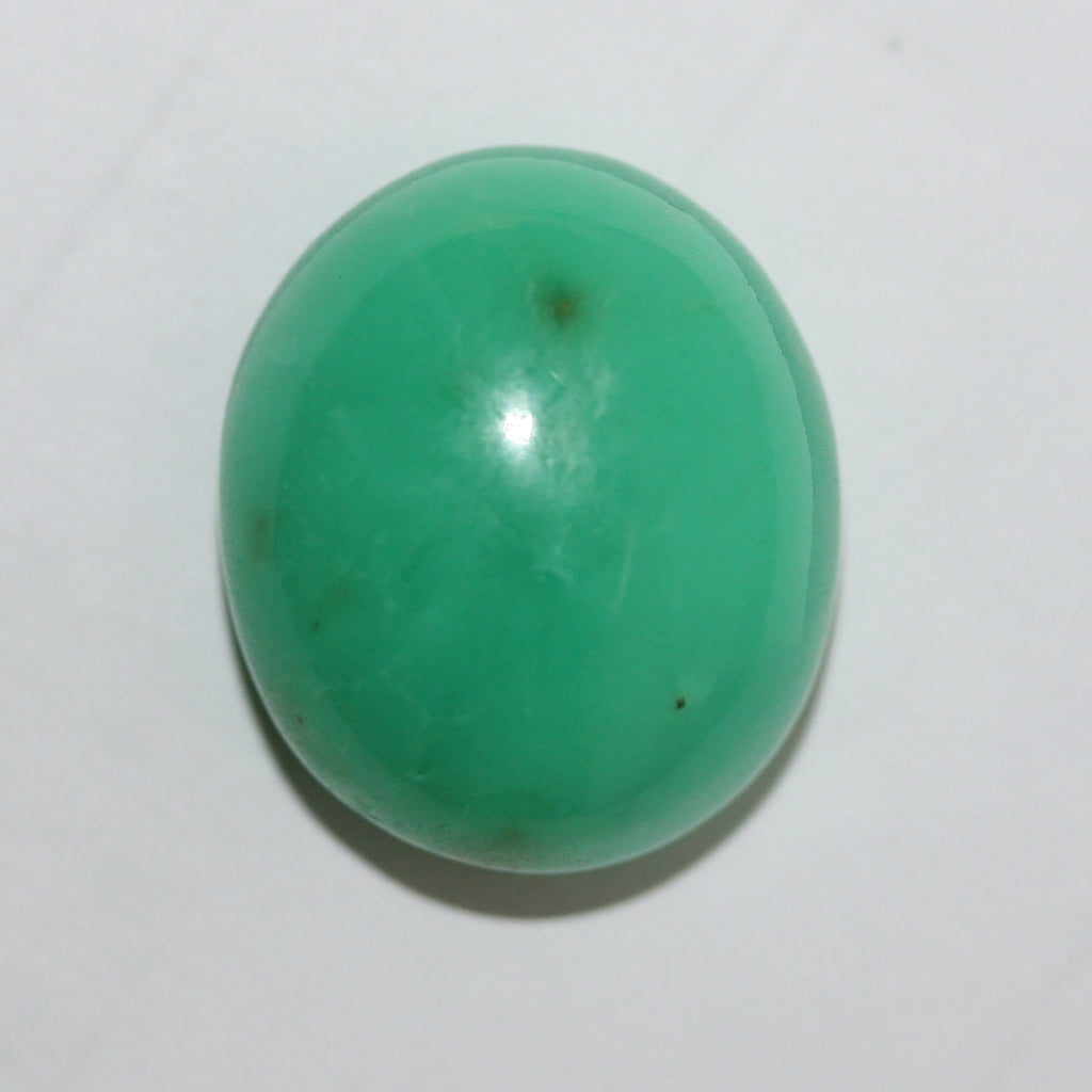 Cabochon ovale de chrysoprase 21x18mm.(32,15ct.).