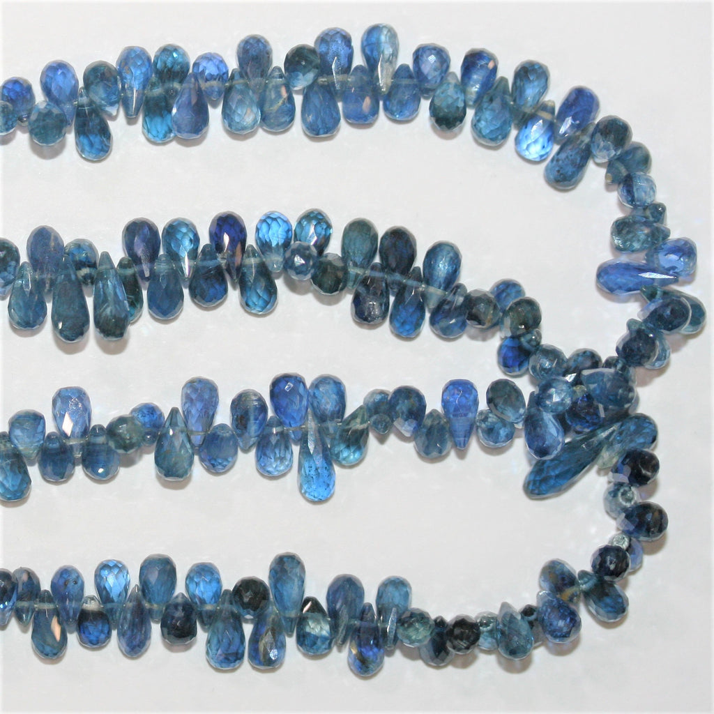 14" St Kyanite Faceted Drop 7x4mm.-Strand 36cm.