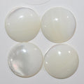 Lote de 4 cabujones redondos de MOP blanco de 20 mm (4 piezas).