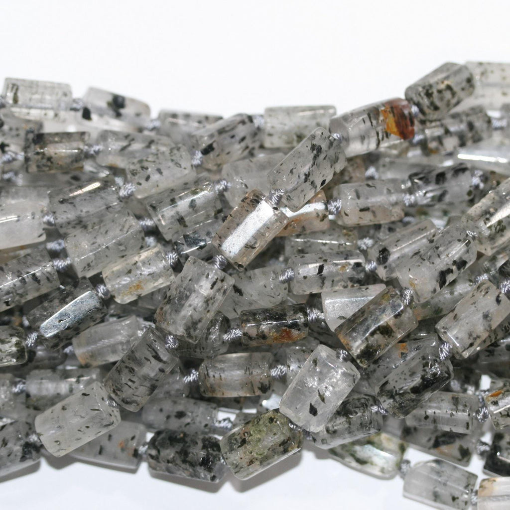 Perles cylindriques lisses en quartz St Dragon, 14 x 8 mm, 38 cm de longueur (réf. 14748).