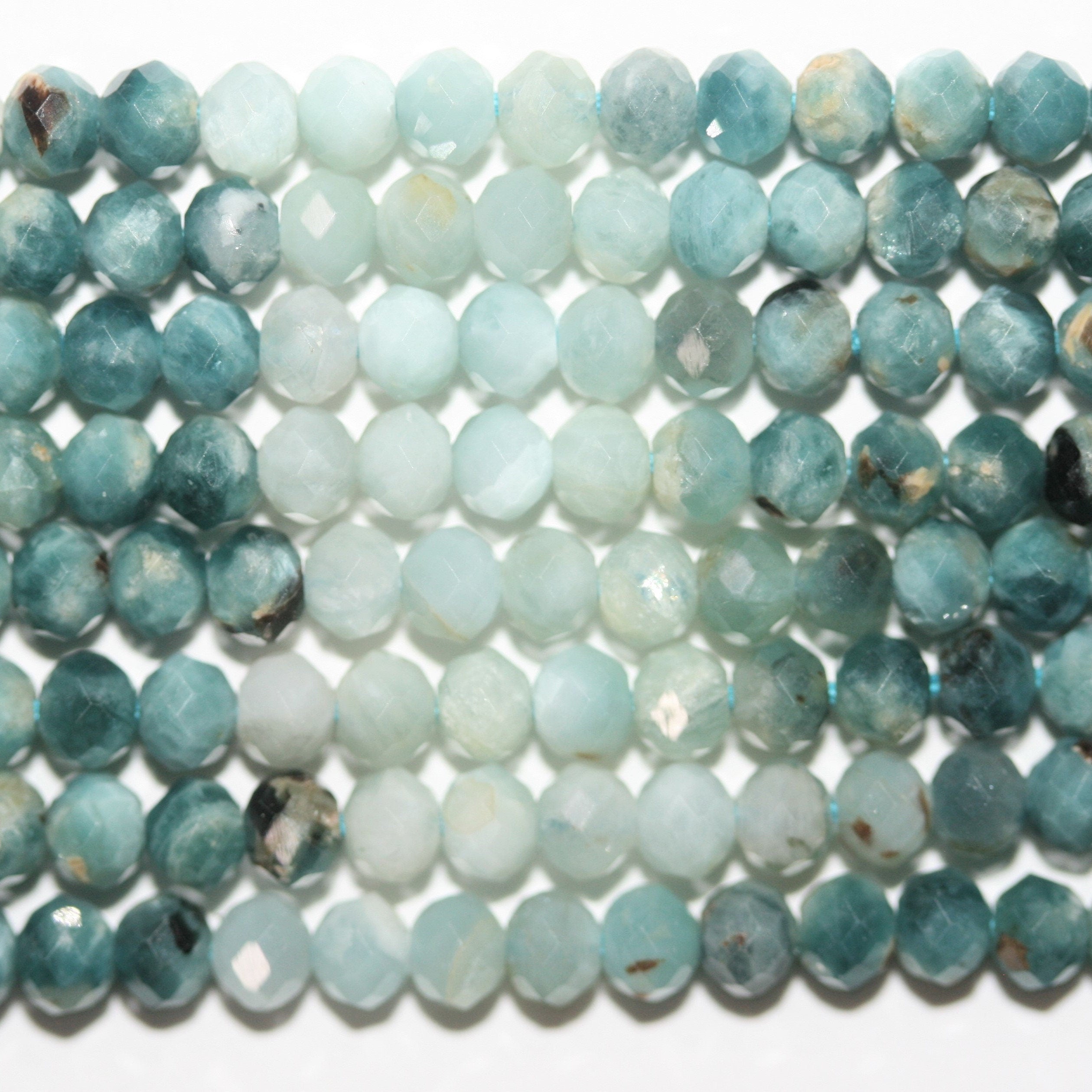13" St Grandidierite Faceted Rondelle Beads 4x3mm.-Strand 33cm.