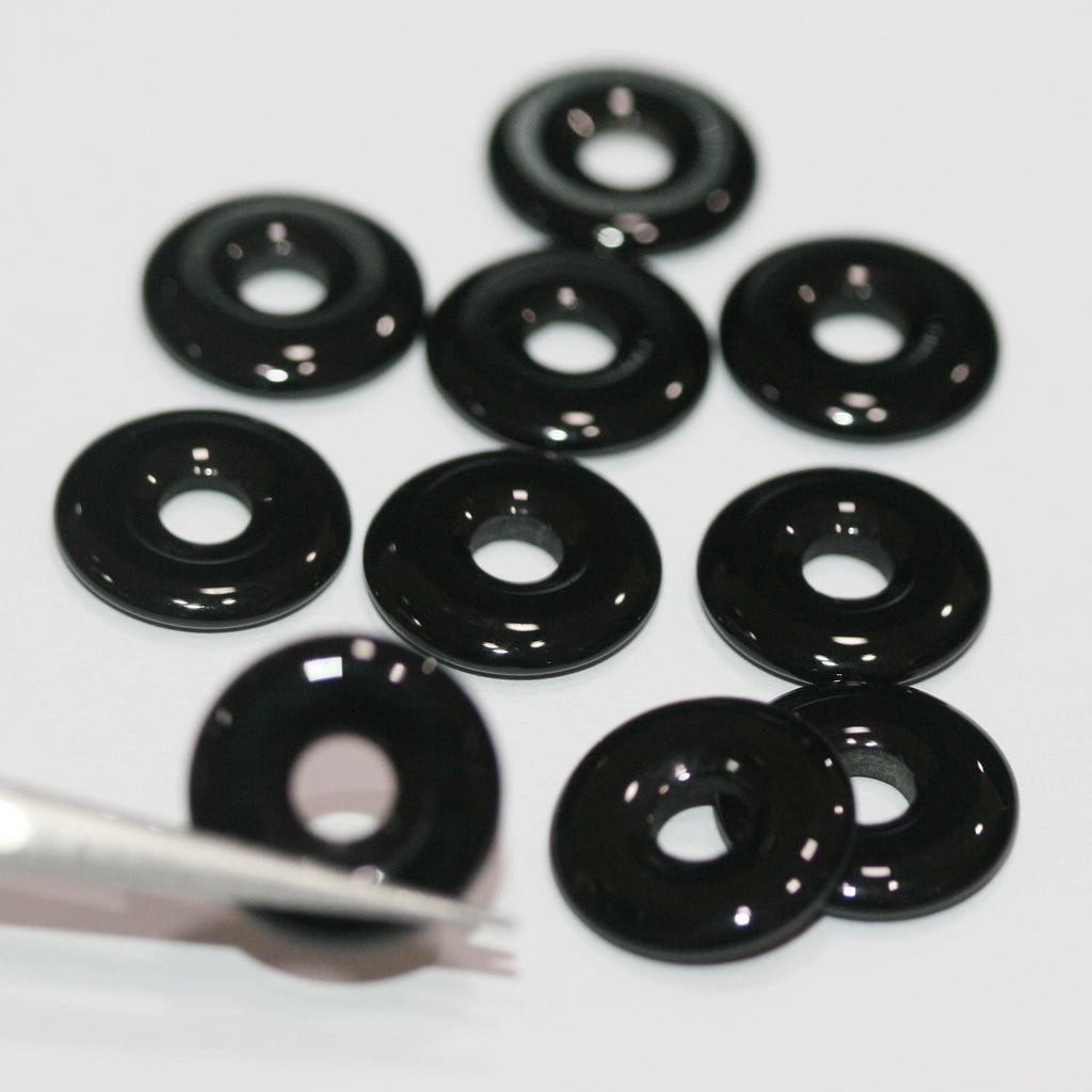 Pendentif en forme de donut lisse en onyx 14 mm (10 pièces)