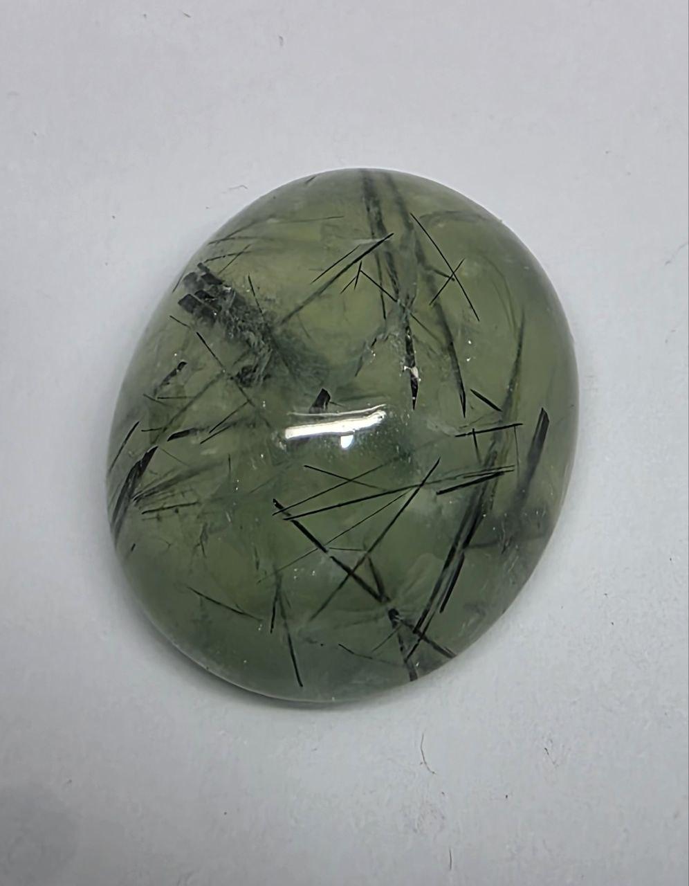 Big Prehnite Smooth Oval Cabochon 24.4x21.16mm.-(51.5ct)