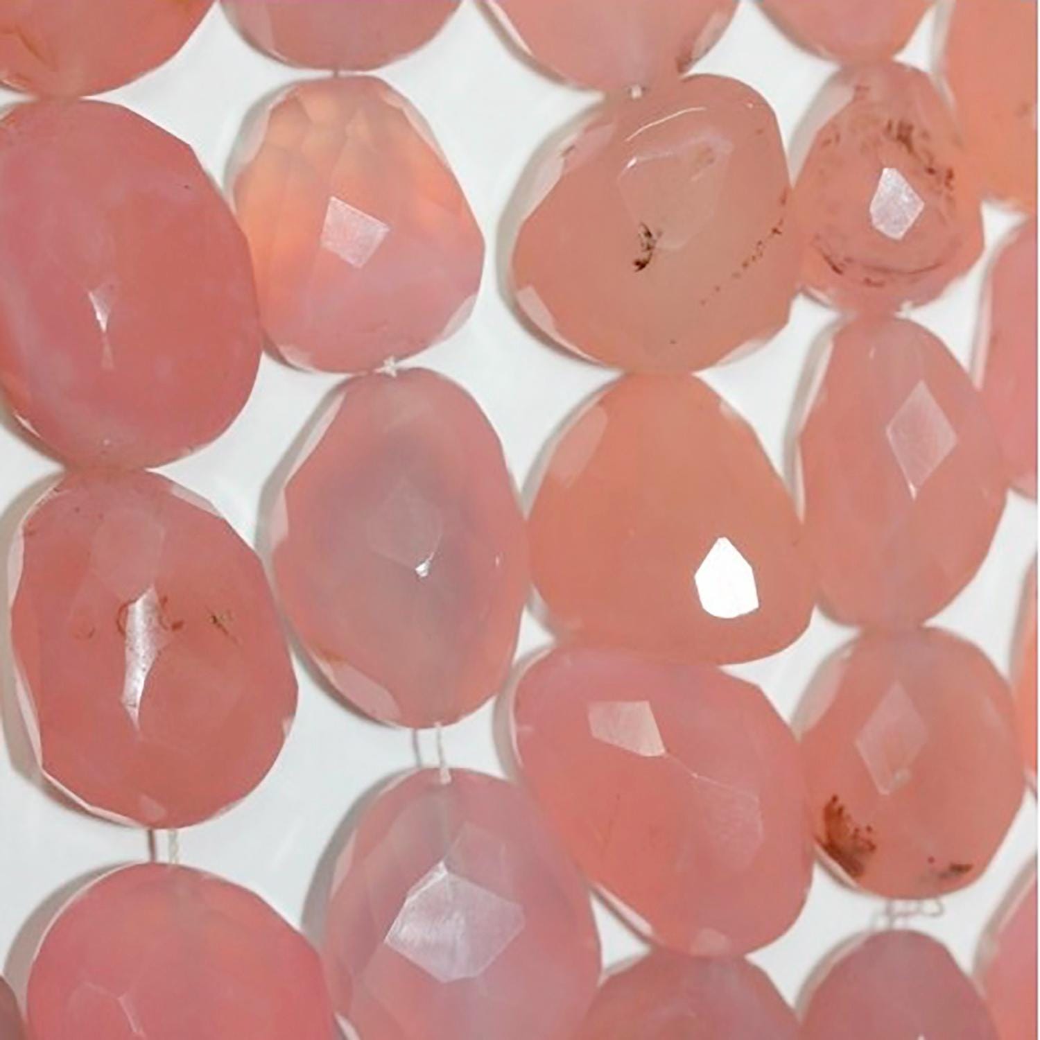 12" St  Pink Calchedony Faceted Nugget Beads 17-25mm.-Approx.-Strand 33cm