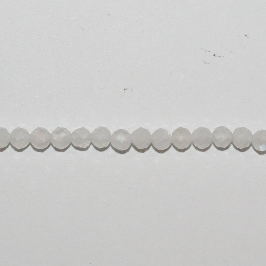 Perles rondes à facettes en pierre de lune St, 3-3,5 mm, 15 pouces - Fil de 39 cm