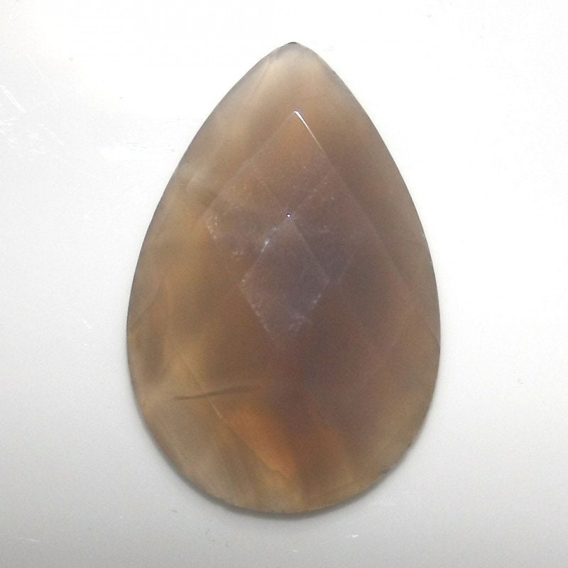 1 Pair Botswana Agate Faceted Drop Cabochon 30x20 mm. 2 pcs