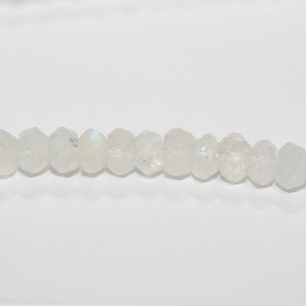13" St Moonstone Faceted Rondelle Beads 6x3mm.-Strand 33cm