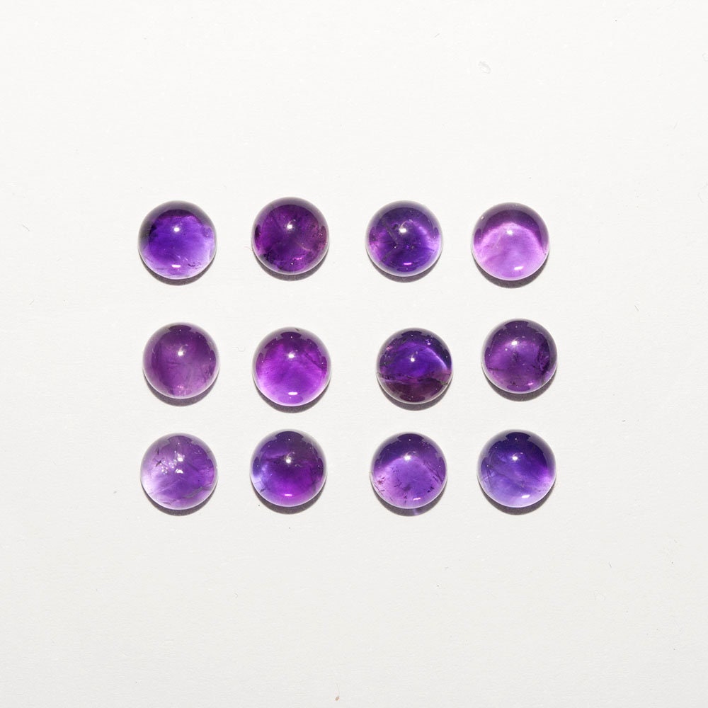 12Pcs Lot Amethyst Round Cabochon 5mm (12 pcs)