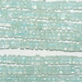 13" St Aquamarine Smooth Rondelle Beads 4x2mm.-Strand 33cm.