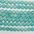 16" Cuentas Redondas Lisas de Amazonita Peruana 9-10mm.-Hilo 40cm.