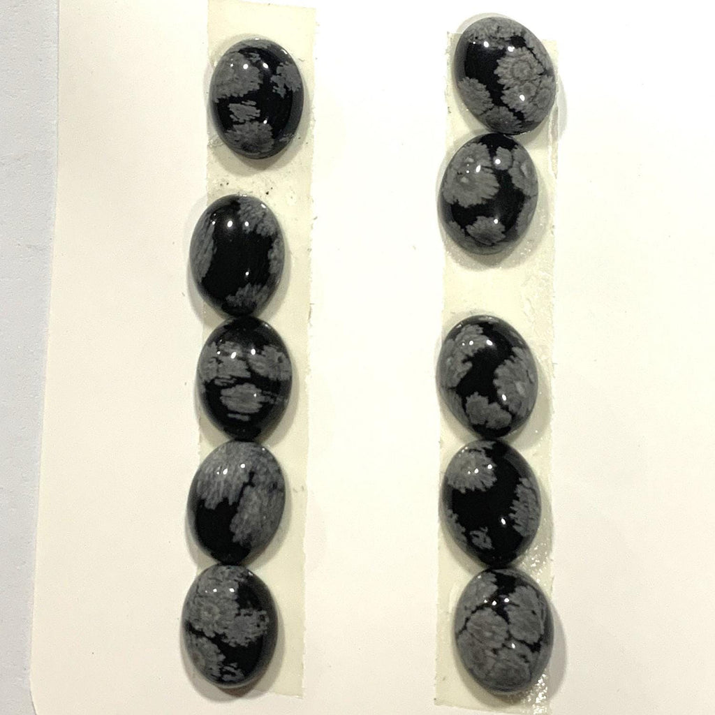 10 Pcs Obsidian Oval Nevada Cabochon (10Pcs) 10x8mm.
