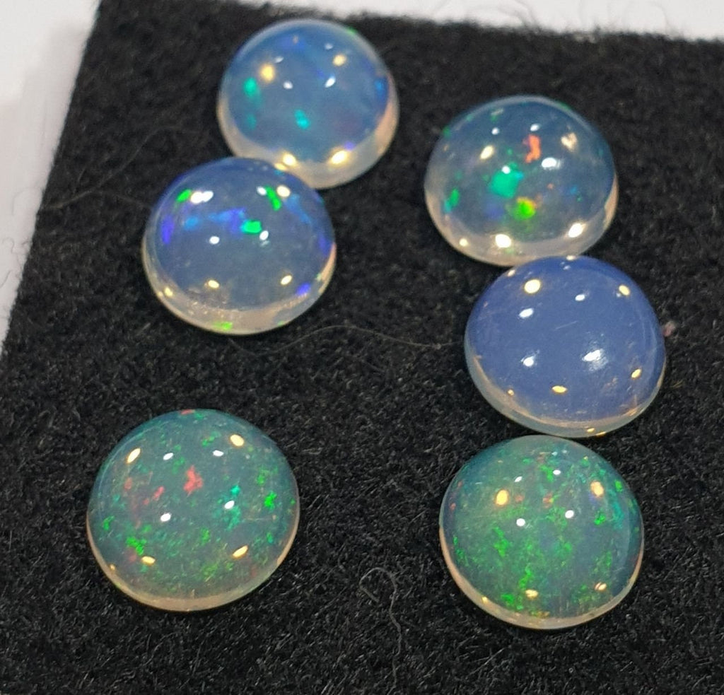 Ethiopian Opal Lot Round Cabochon 6mm. (6pcs)  -Gemstone Parcels-Loose Stones Wholesale Price