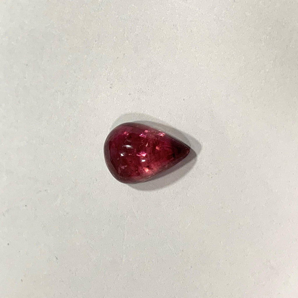 Rubellite Pink Tourmaline Drop Flat Cabochon 13.8x9.8mm.(5.76ct.).