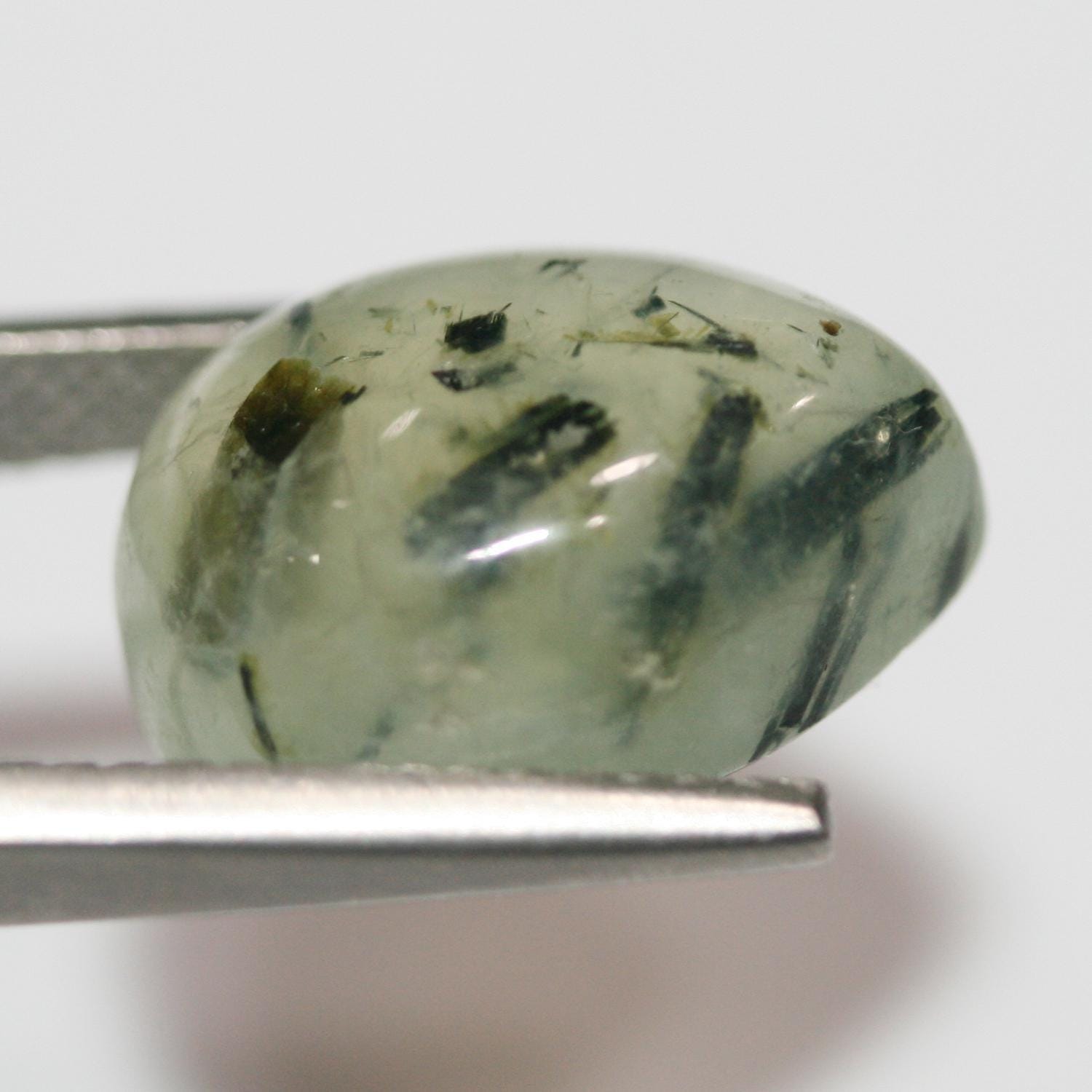 Lote de 4 cabujones de prehnita en forma de gota, 16 x 12 mm (4 unidades)