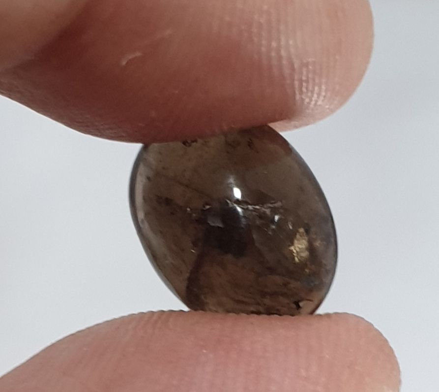 Rare Natural Brown Petro  Tourmaline Oval Cabochon 13.2x10mm 6.6ct Rare Color- Collector Gem- Unusual Color