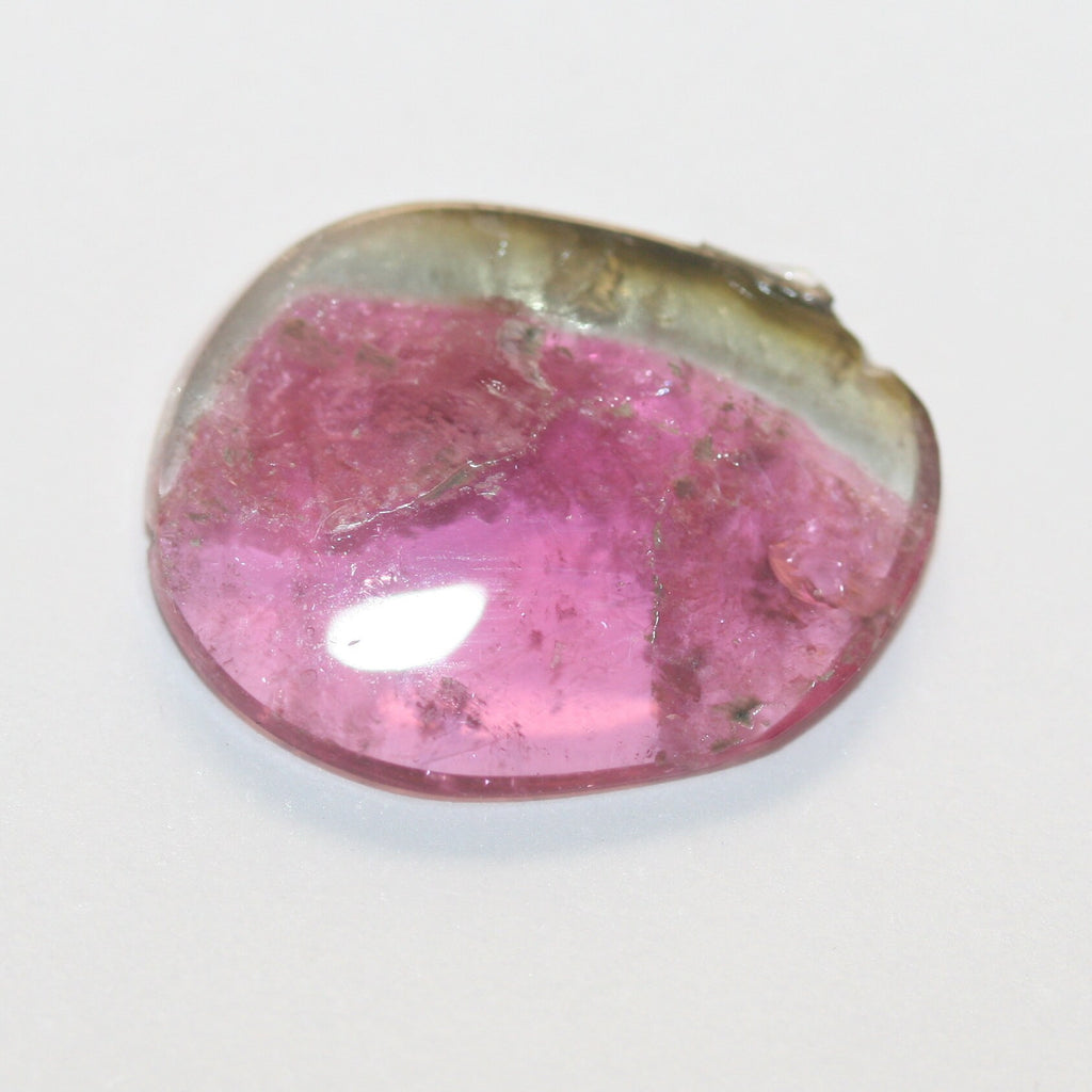 Watermelon Tourmaline Oval Flat Cabochon 15x11.8mm.(2.95ct.)