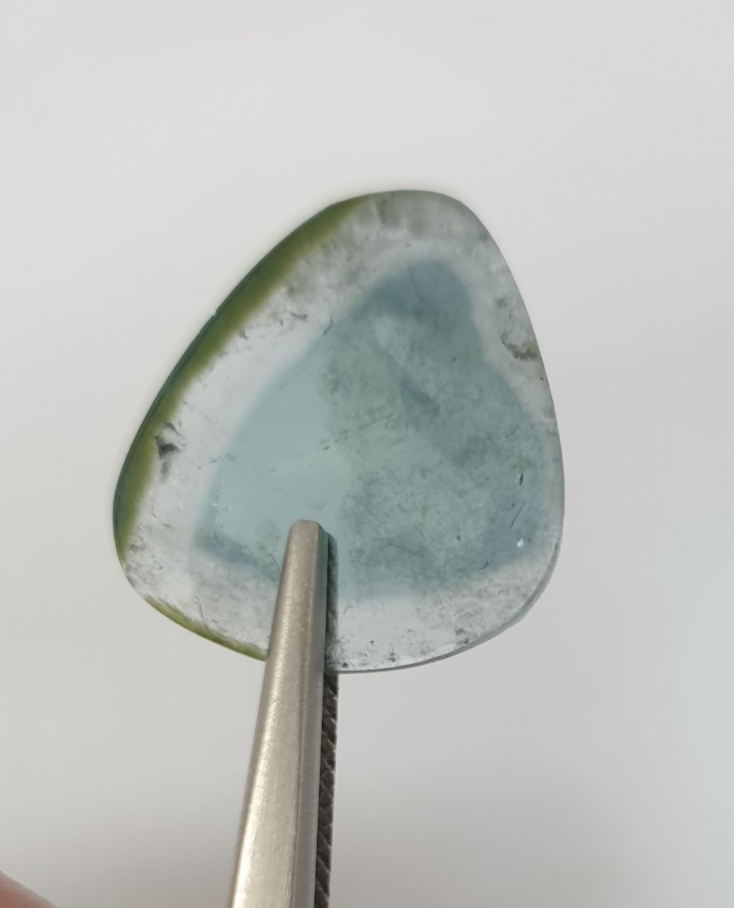 Blue Slice  Tourmaline  Flat Cabochon 20x17.8mm.(6.4ct.).Natural From Brazil Mined