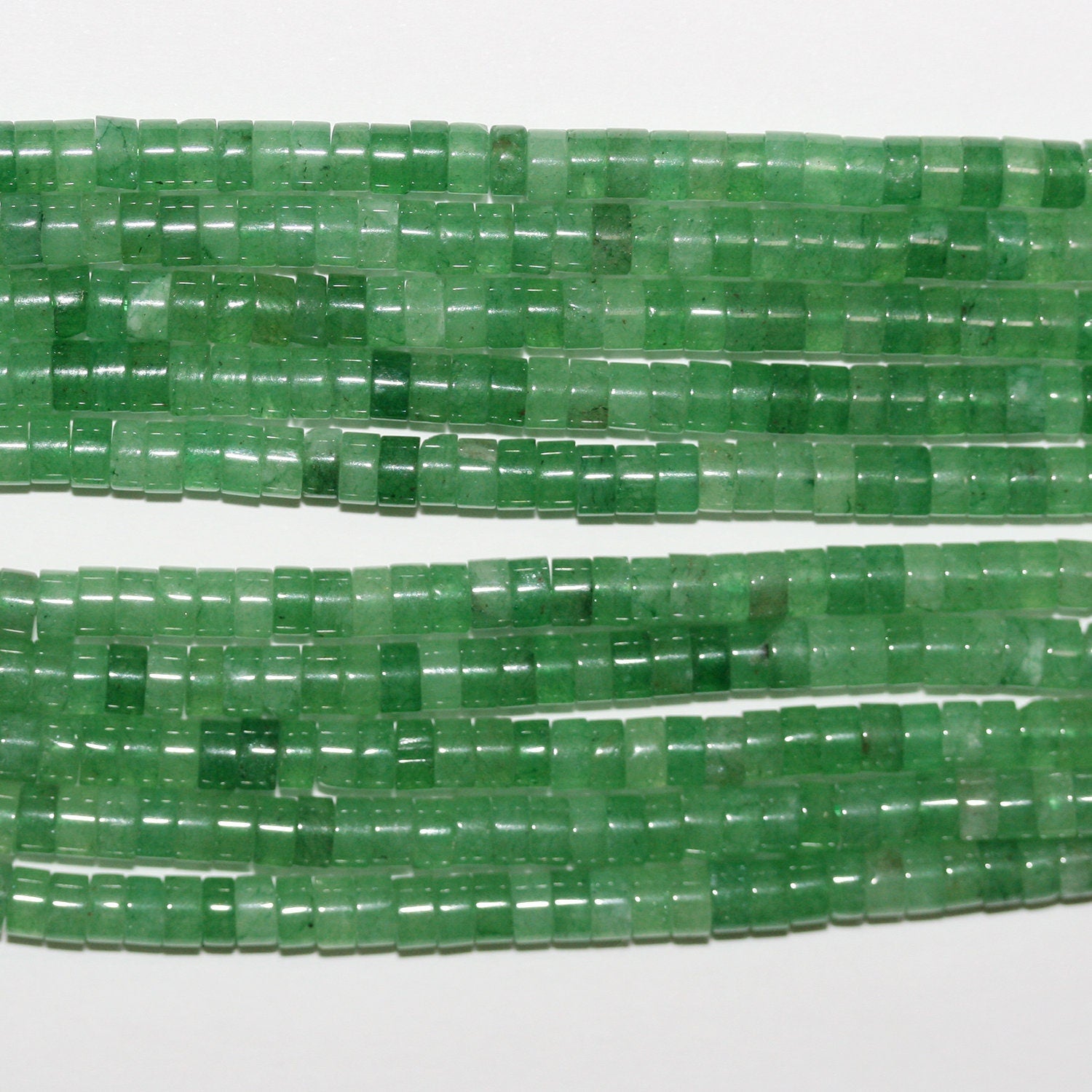 Perles rondes lisses en aventurine St, 4 x 2 mm, 15 pouces (38 cm) - Fil de 39 cm