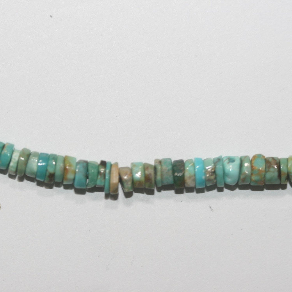 Cuentas facetadas de turquesa de 40 cm (16"), 4,5 x 1,5 mm. Aprox. - Hilo de 40 cm. - Artículo 14944