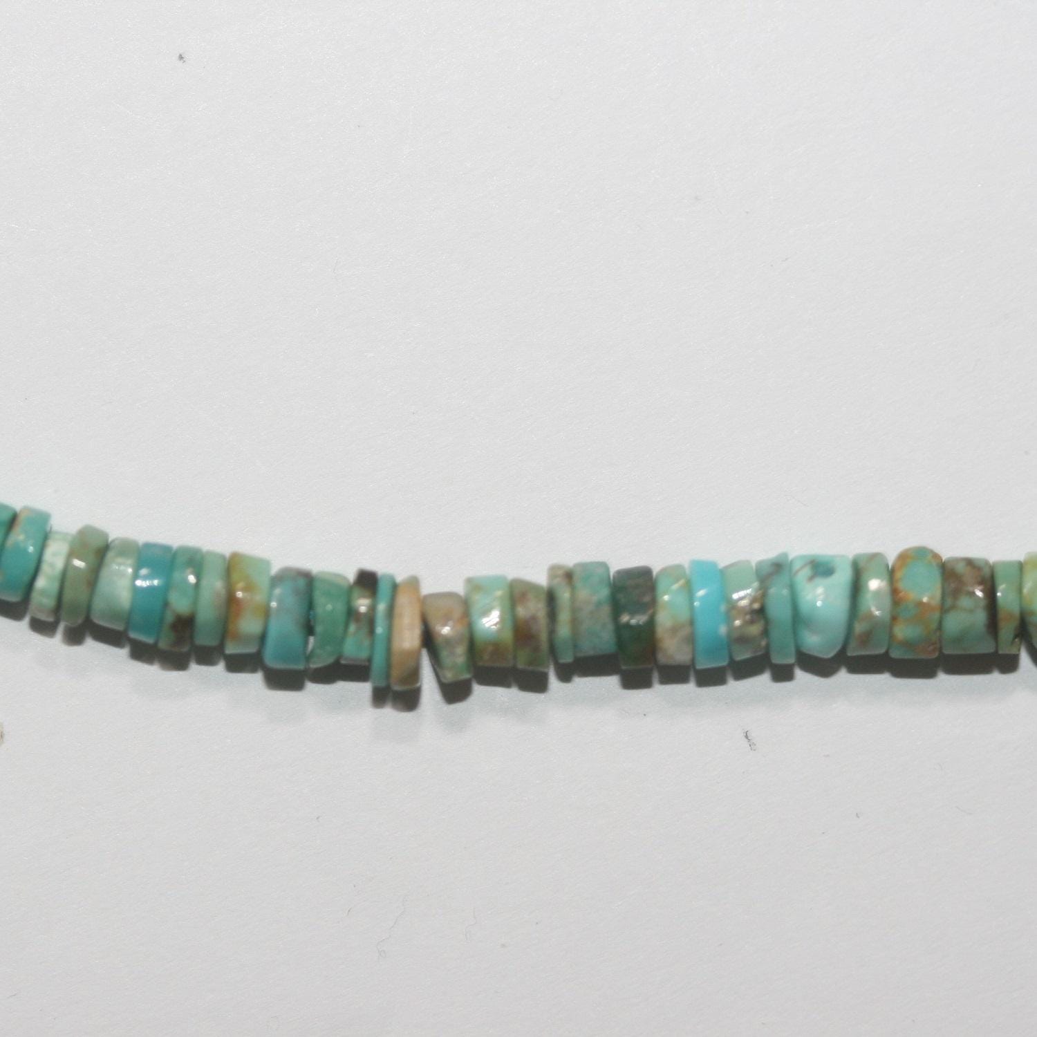Cuentas facetadas de turquesa de 40 cm (16"), 4,5 x 1,5 mm. Aprox. - Hilo de 40 cm. - Artículo 14944