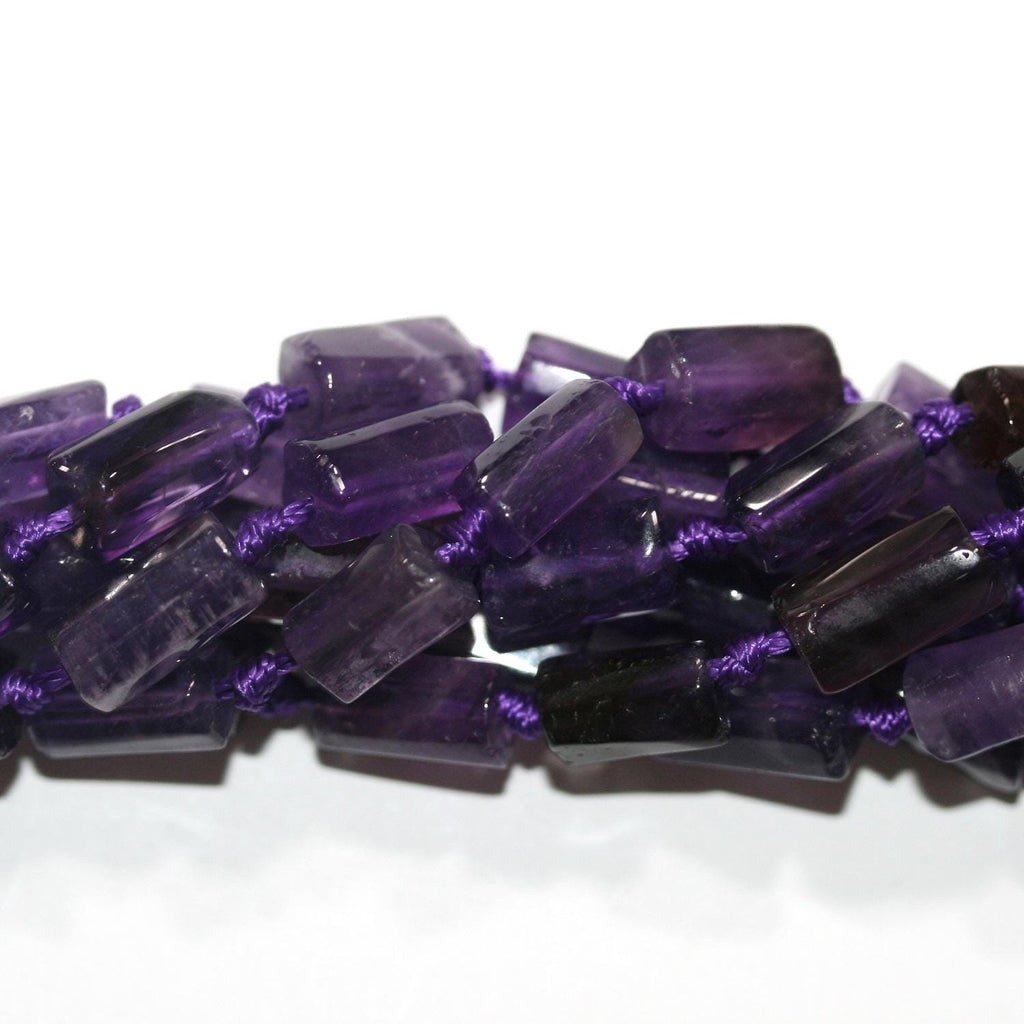 Cuentas de tubo lisas de amatista de 16" (hilo de 40 cm)