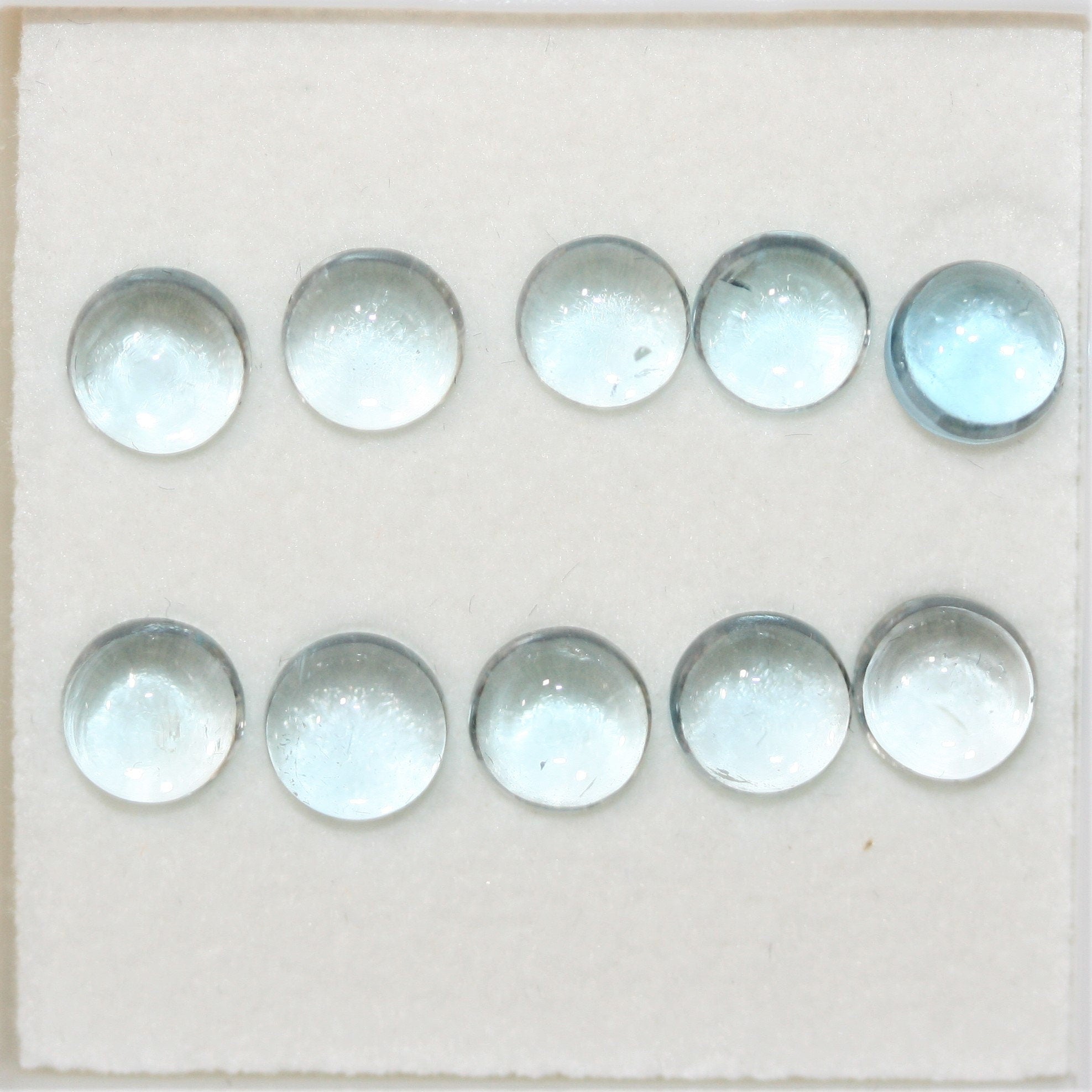 Sky Blue Topaz Smooth Round Cabochons Lot 6mm.- 10 Pieces