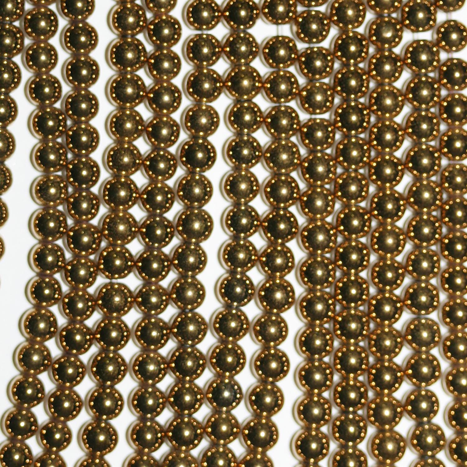 Perles rondes lisses en hématite dorée, 3 mm, 40 cm (16 pouces) de long.