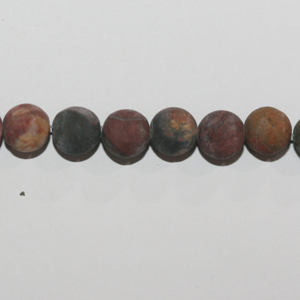 14" St  Picasso Jasper Matte Finish Round Beads 4mm.-Strand 38cm.