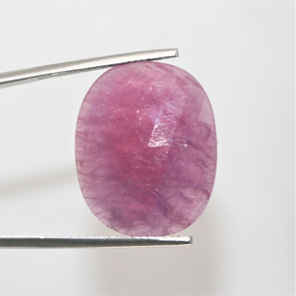 Ruby Faceted Oval Cabochon 23.5x19mm. (34 ct).- 1 Pair