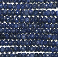 Perles rondelles à facettes en saphir de 14 pouces, 6 x 4 mm. - Fil de 37 cm.