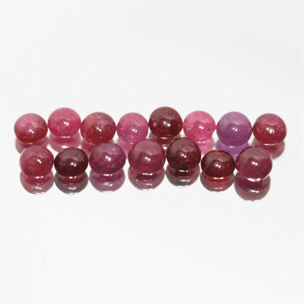 Ruby Smooth Round Cabochons Lot 3mm.- 15 Pieces