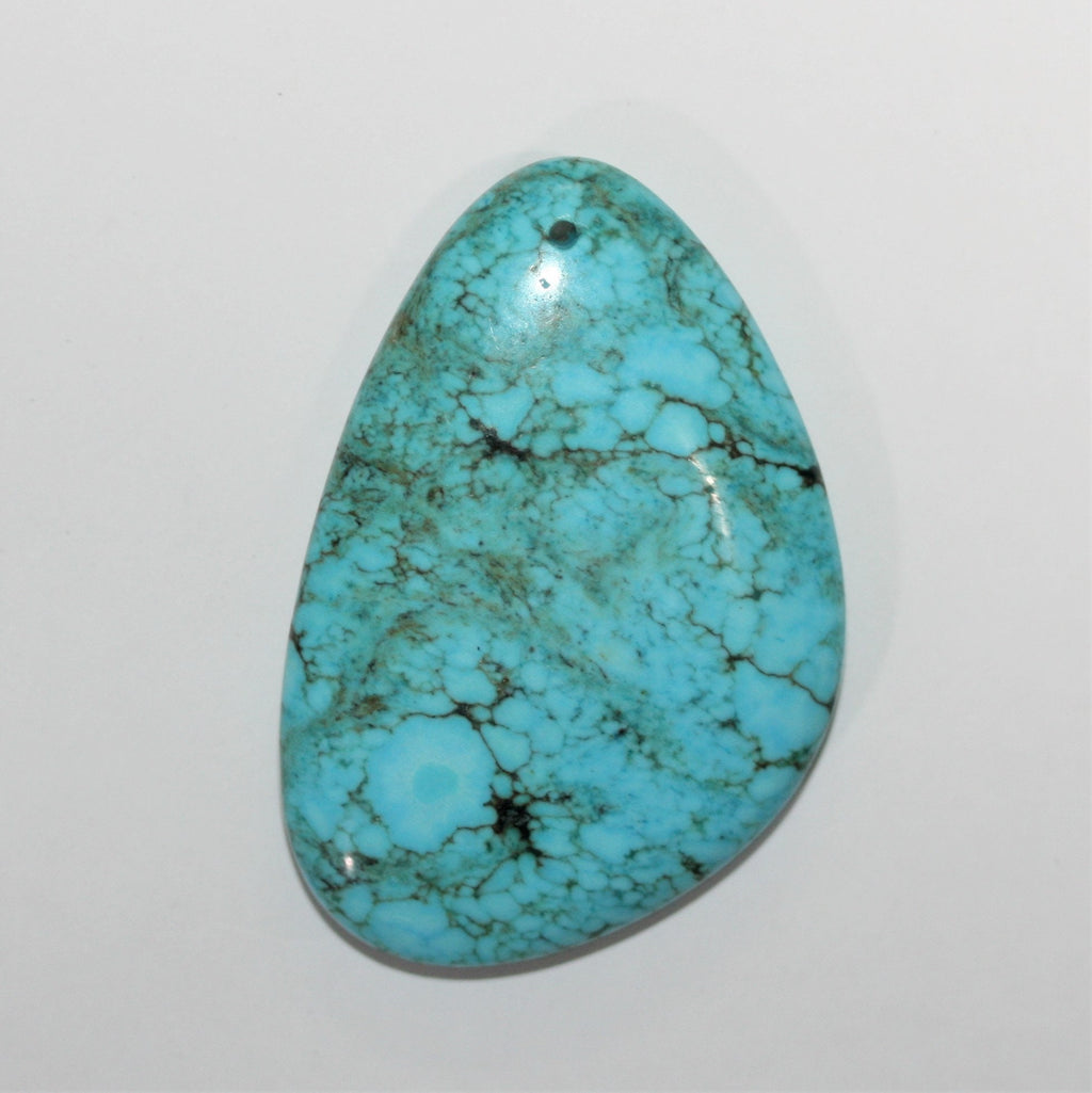 1 Pc Smooth Oval Turquoise Pendant 45x36mm. approx. - 1 Piece