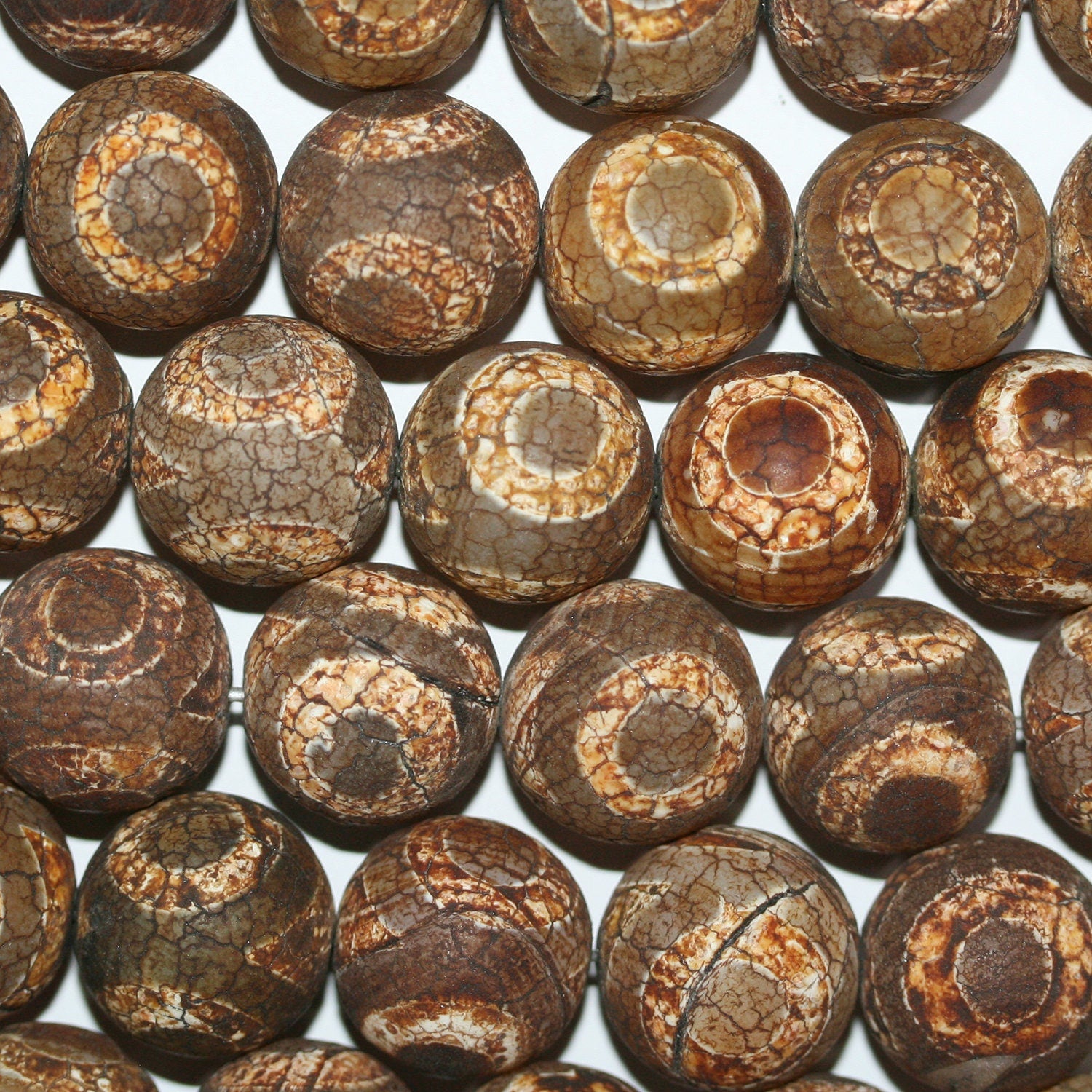 15" perles rondes en agate brune finition mate 17 mm.-Rig 39 cm.