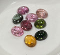 Tourmaline Lot Oval Cabochons 5x4mm.-(9pcs)  -Gemstone Parcels-Loose Stones Wholesale Price-Natural Gems