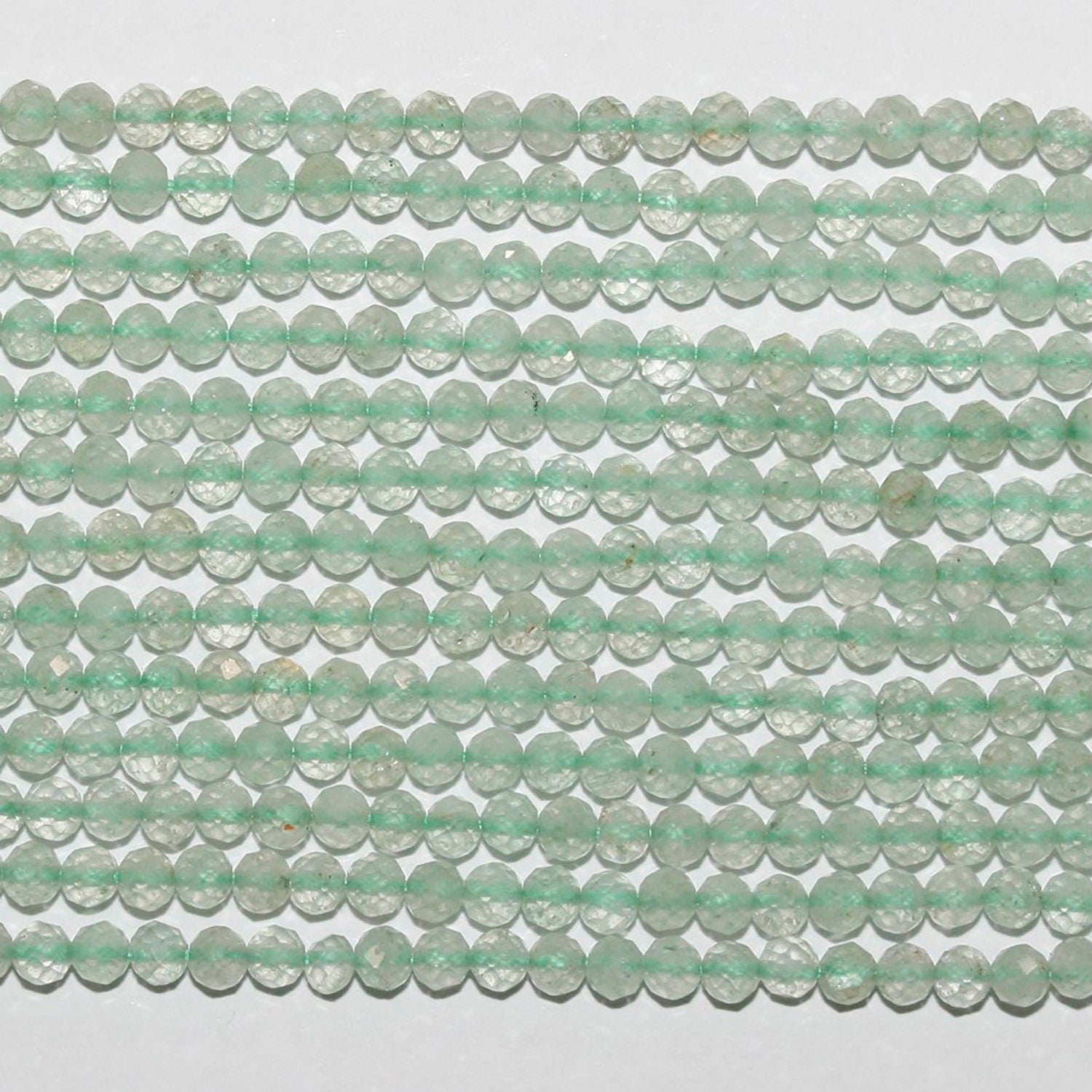 13" St Prasiolite Faceted Round Beads 2.5mm.-Strand 33cm