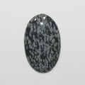 Big Oval Snowflake Obsidian Cabochon 41.6x26mm  41.31 ct- Designer Cabochon Natural Stone