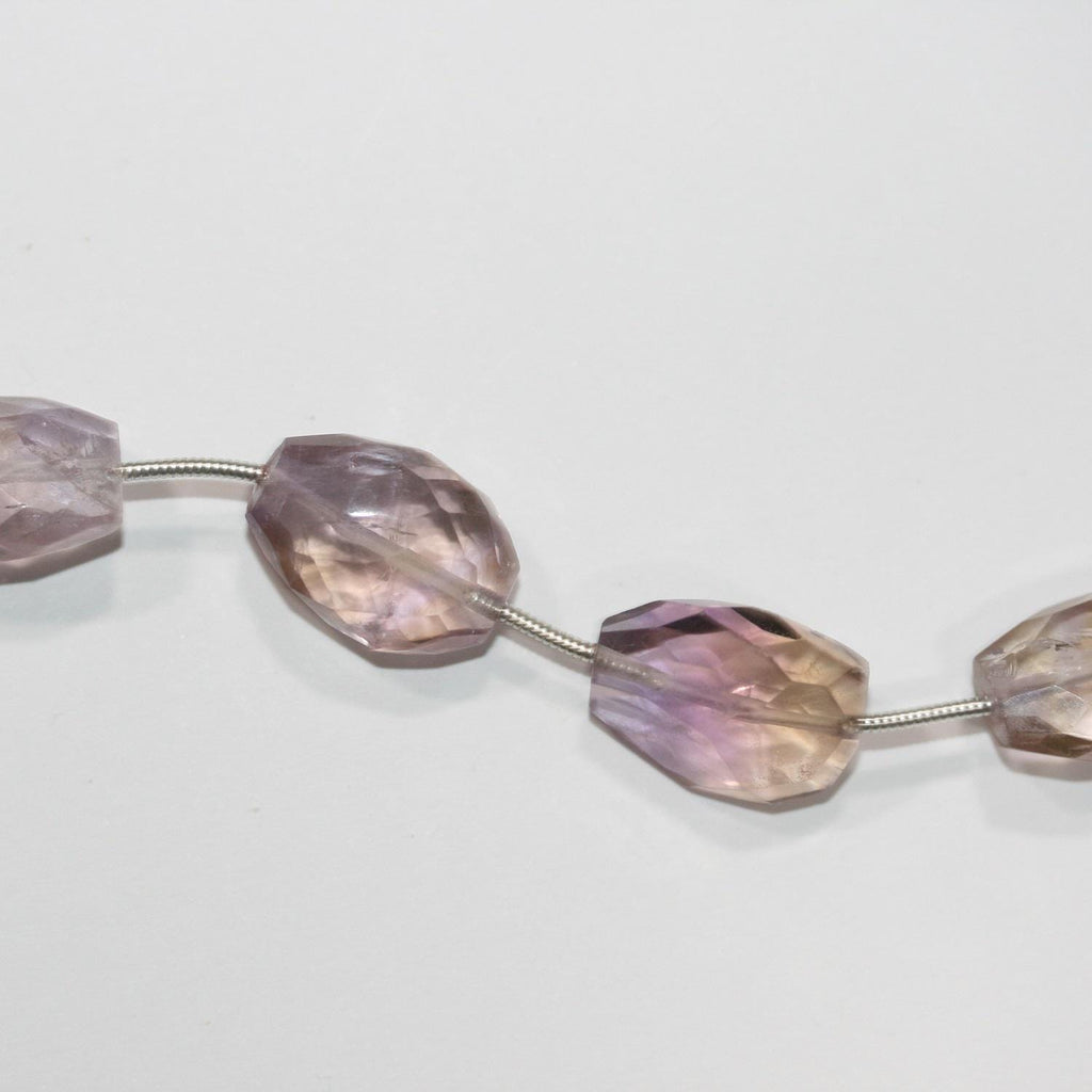 Cuentas ovaladas facetadas de ametrina de 8" de St. 18 x 12 mm - Hilo de 19 cm.