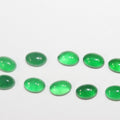 10Pcs Lot Green Jade Oval Smooth Cabochon (10 Pcs ) 6x4mm.