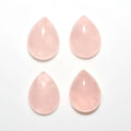 Lote de 4 cabujones de cuarzo rosa en forma de gota, 16 x 12 mm. (4 uds.)