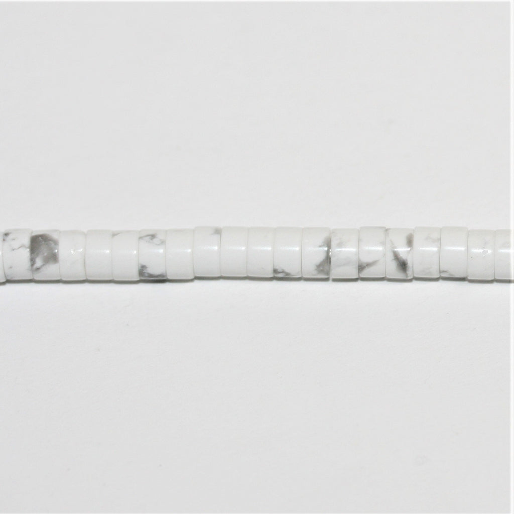 Perles de disque lisses en howlite blanche St 15" 4x2mm.-Bring 39cm.