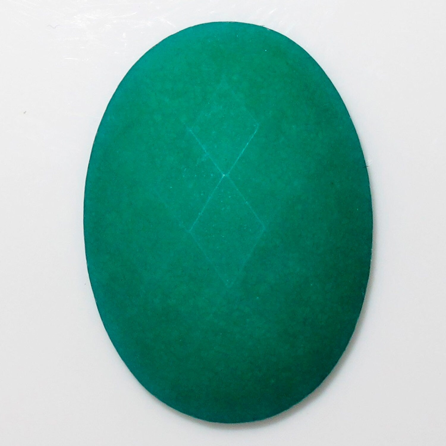 Lote de 4 cabujones facetados ovalados de jade verde teñido de 25 x 18 mm. (4 uds.)